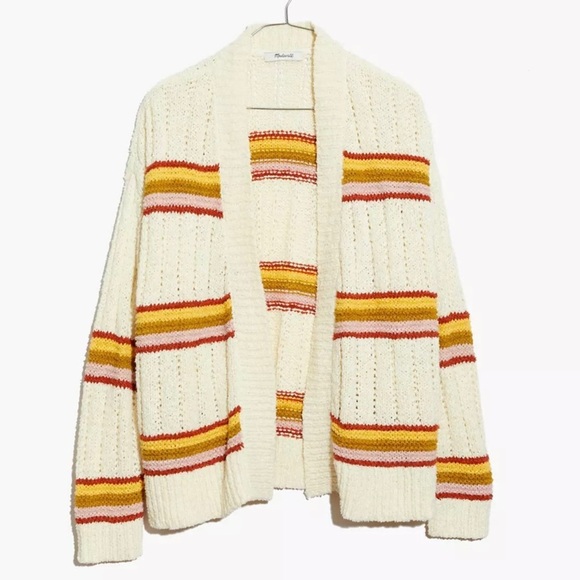 Madewell Striped Diaz Open Cardigan Large - Picture 7 of 7